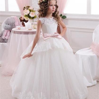 Elegant Lace Ball Gown Little Bridal Flower..